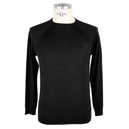 Emilio Romanelli Black Wool Sweater for Men