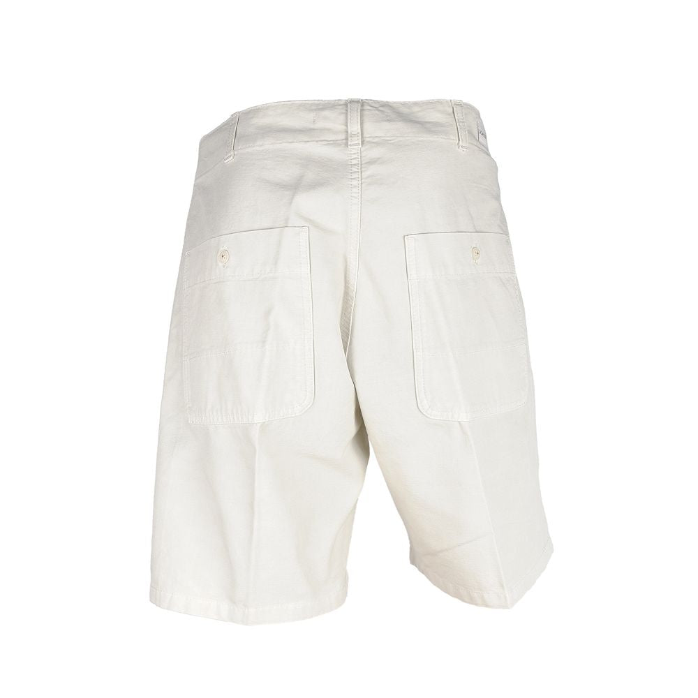 Don The Fuller White Cotton Miesten Bermuda Shortsit