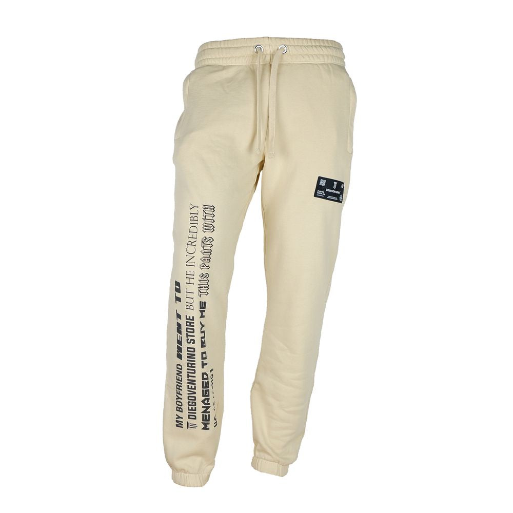 Diego Venturino Beige Cotton Men's Tracksuit Pants