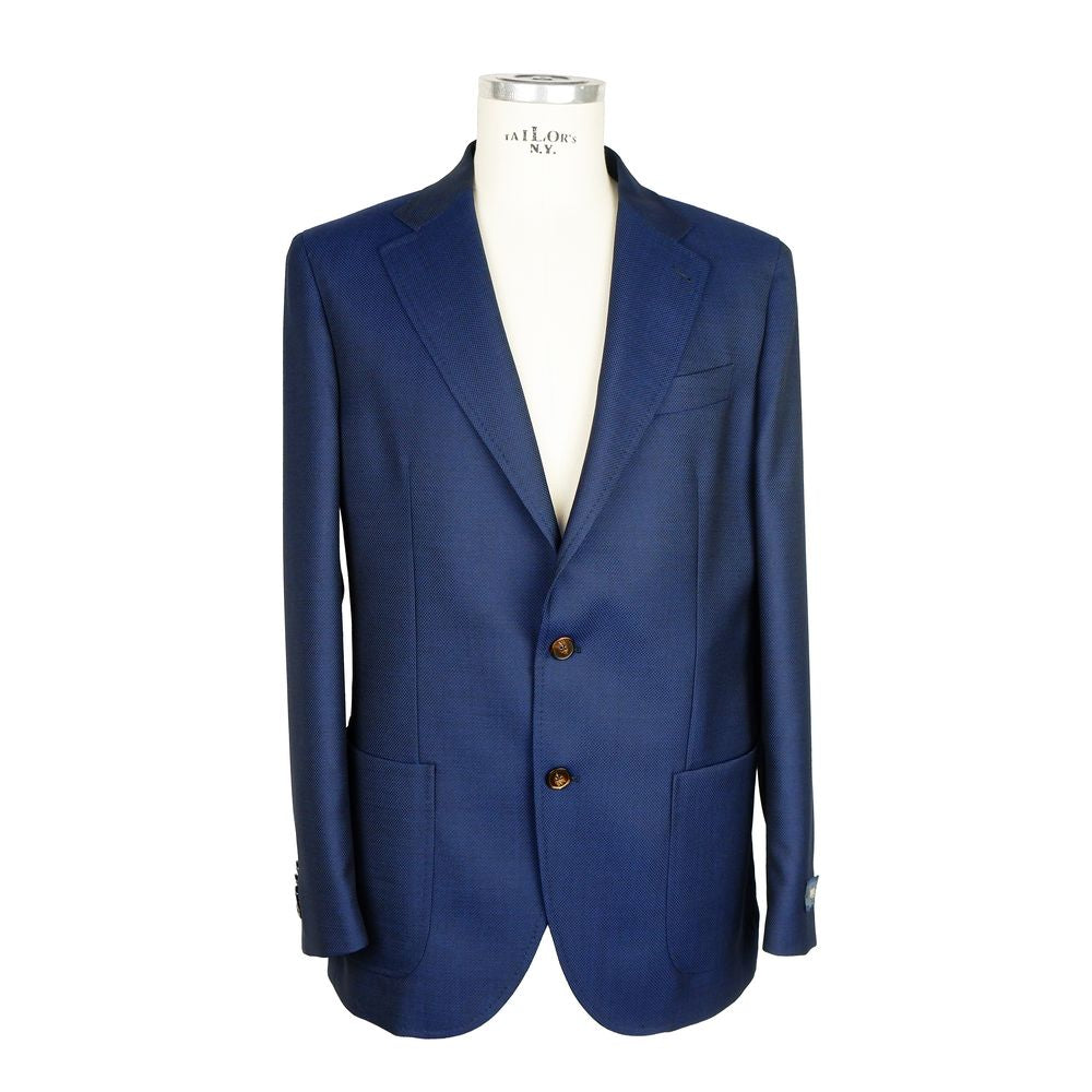 Emilio Romanelli Blauer Woll-Blazer für Männer