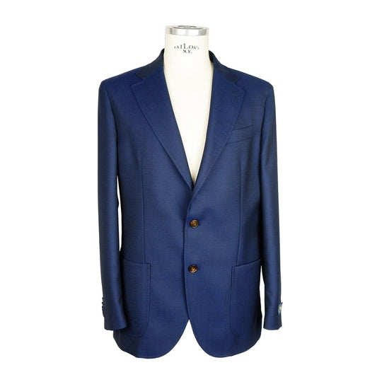 Emilio Romanelli Blue Wool Blazer for Men