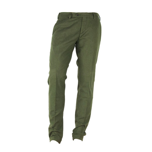 Made in Italy Elegant green winter trousers made of cotton blend