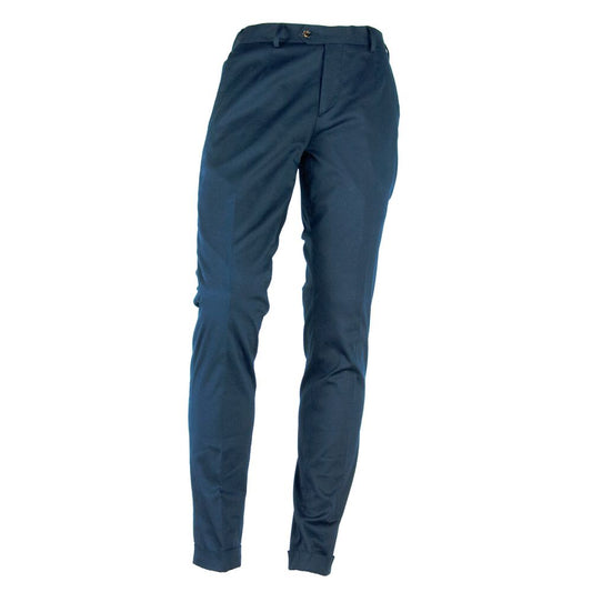 Made in Italy Slim summer trousers made of cotton blend in blue