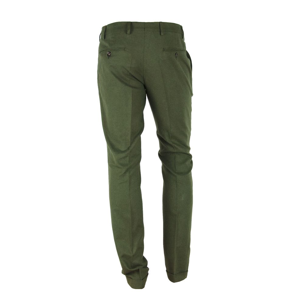 Made in Italy Elegant green winter trousers made of cotton blend