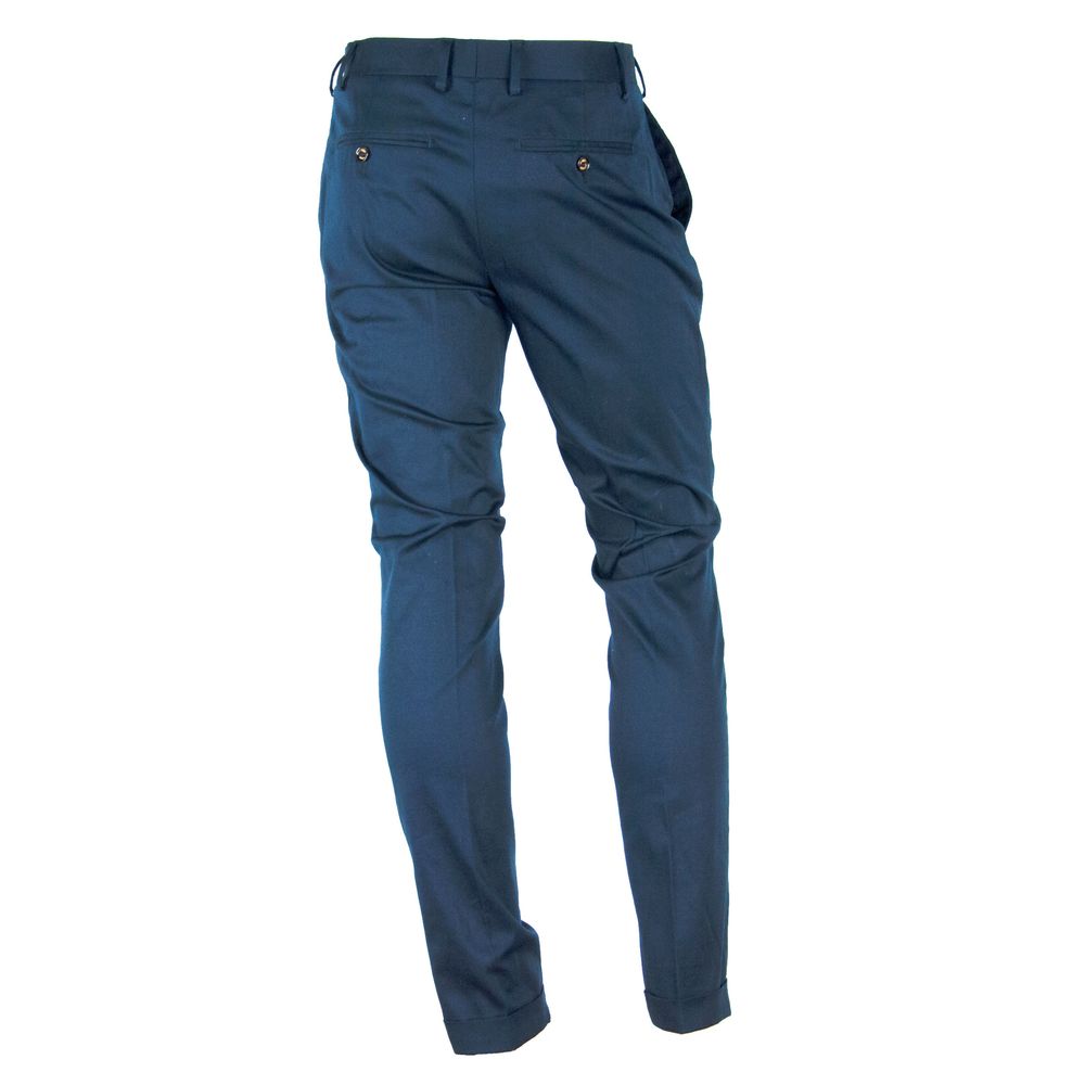 Made in Italy Slim summer trousers made of cotton blend in blue