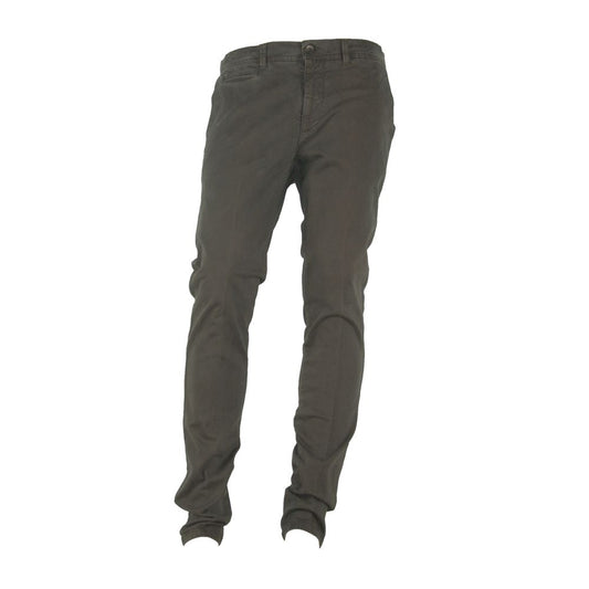 Made in Italy Elegant winter trousers made of cotton blend in warm brown