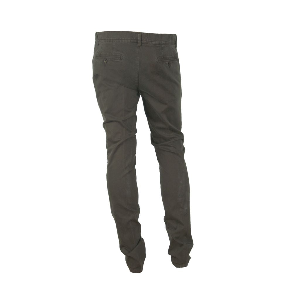 Made in Italy Elegant winter trousers made of cotton blend in warm brown