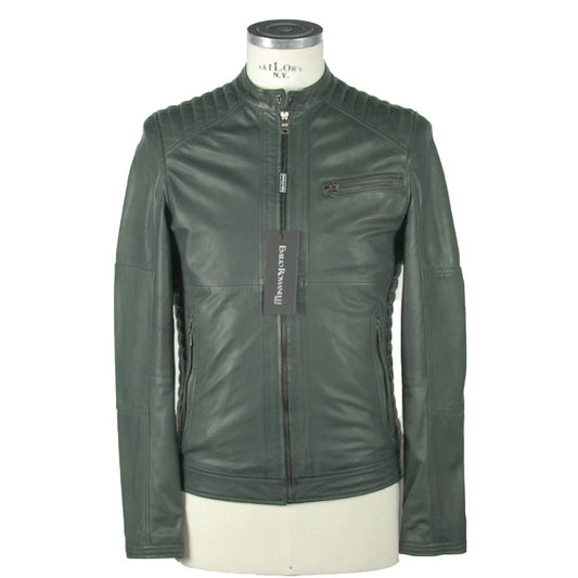 Emilio Romanelli Elegant green leather jacket