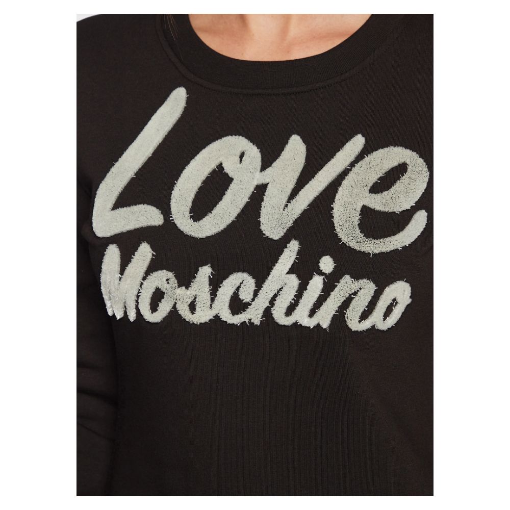 Love Moschino Kleid aus Baumwollmischung mit Velours-Logo