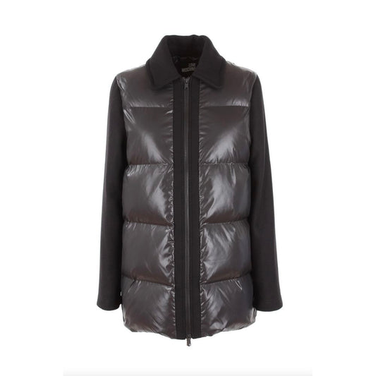 Love Moschino Schicke graue Zip-Up Jacke mit kontrastfarbenen Ärmeln