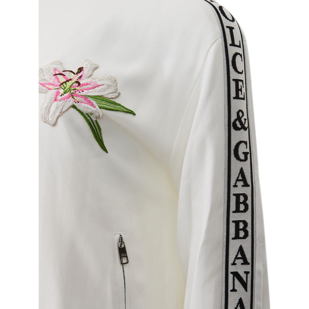 Dolce &amp; Gabbana Elegant white cotton knit sweater