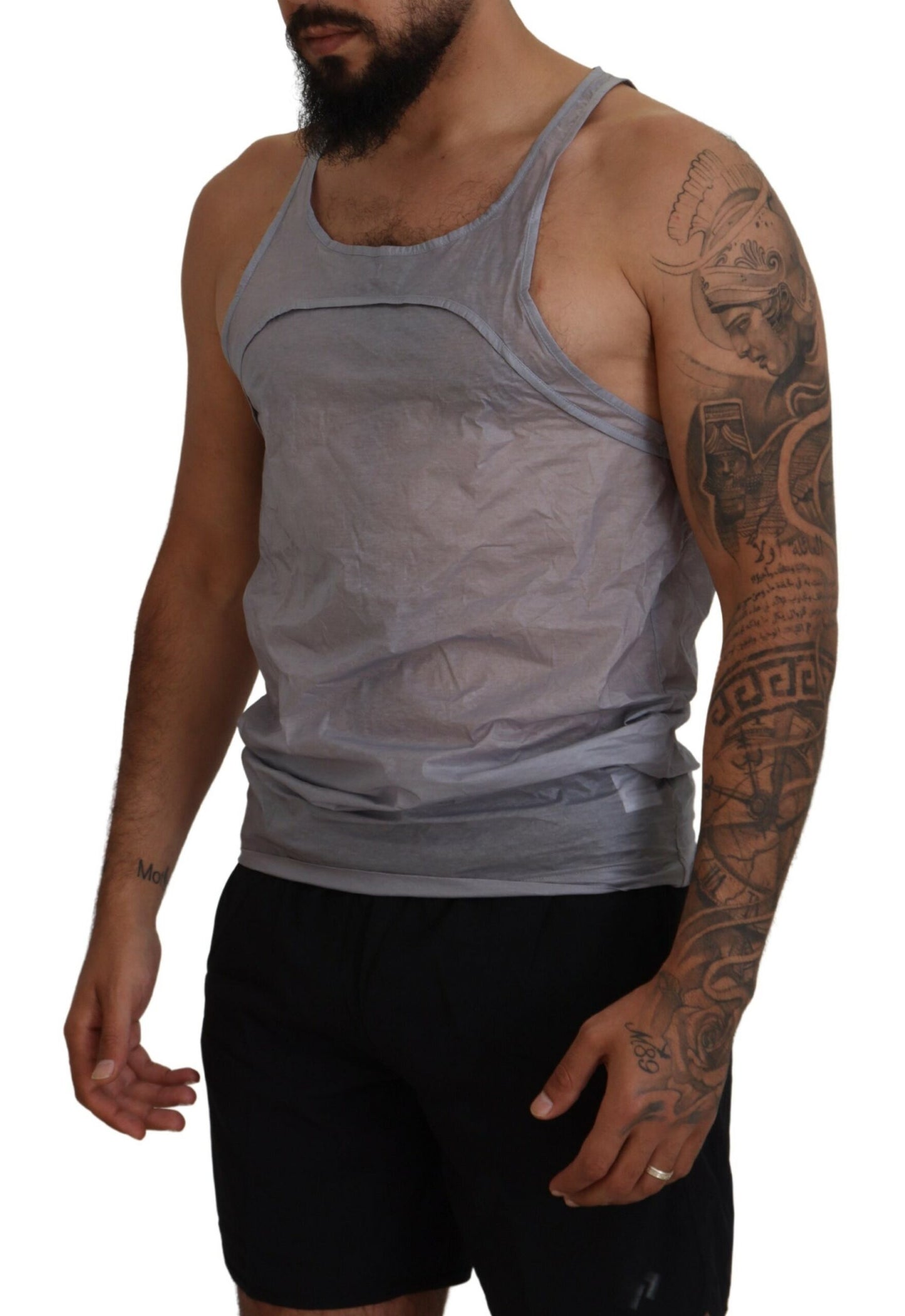 Dsquared² Light Grey Sleeveless Cotton Tank T-Shirt for Men