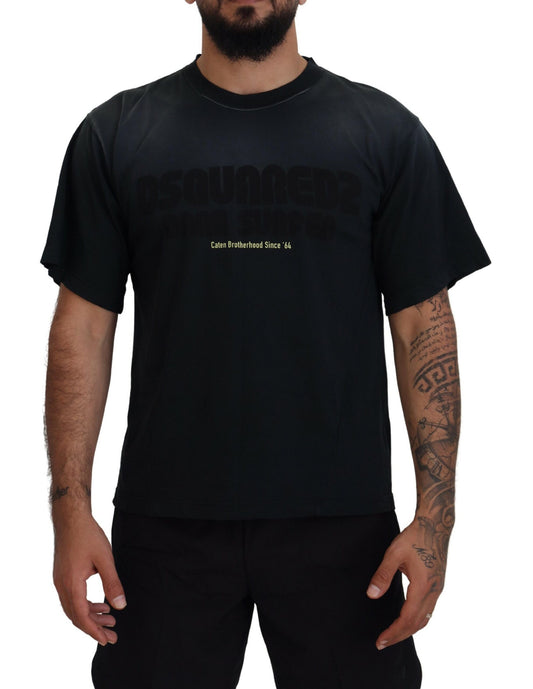 Dsquared² Black cotton T-shirt with short sleeves and round neck