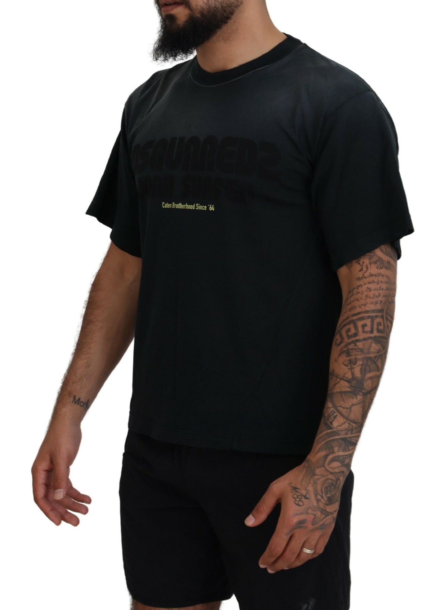 Dsquared² Black cotton T-shirt with short sleeves and round neck