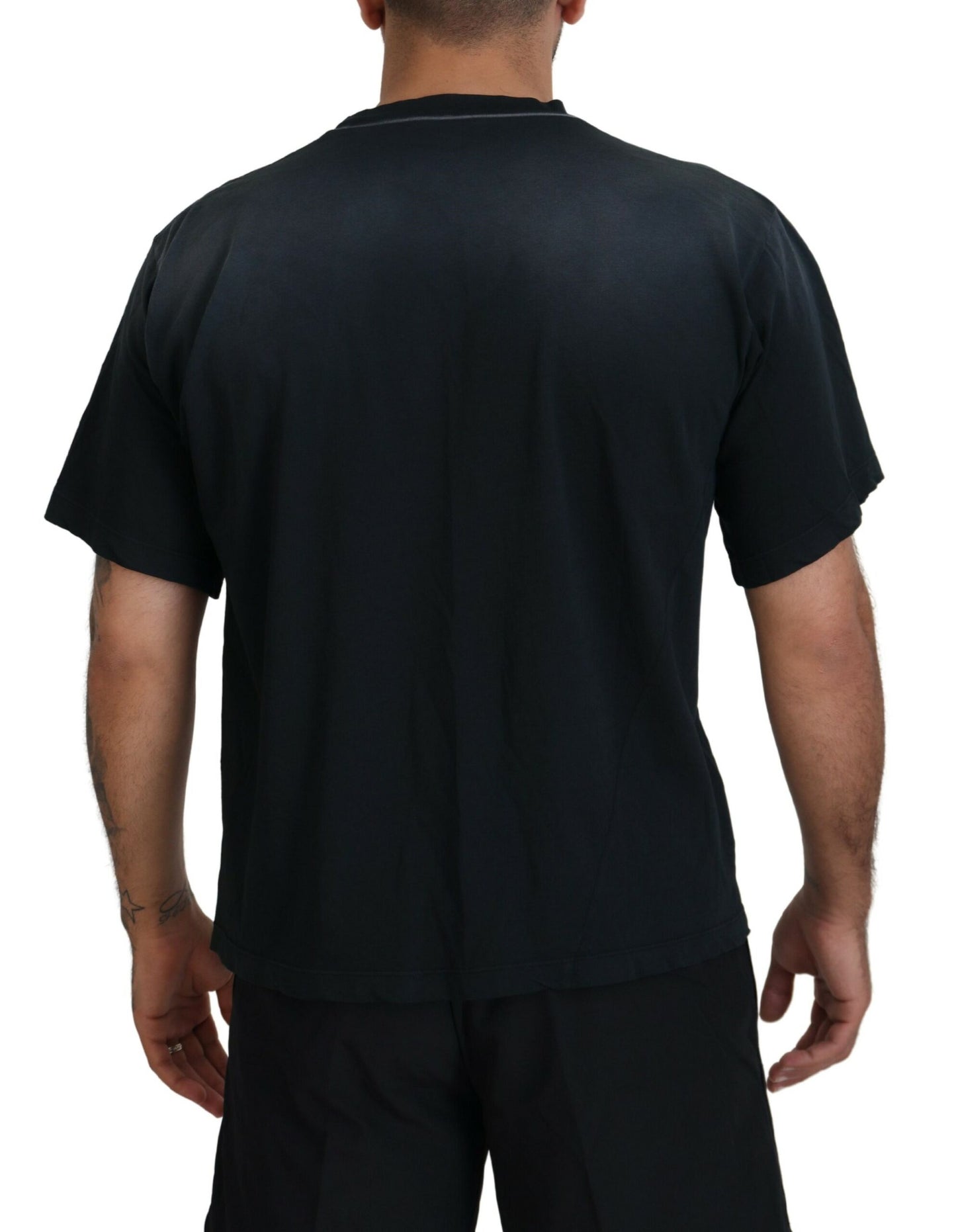 Dsquared² Black cotton T-shirt with short sleeves and round neck