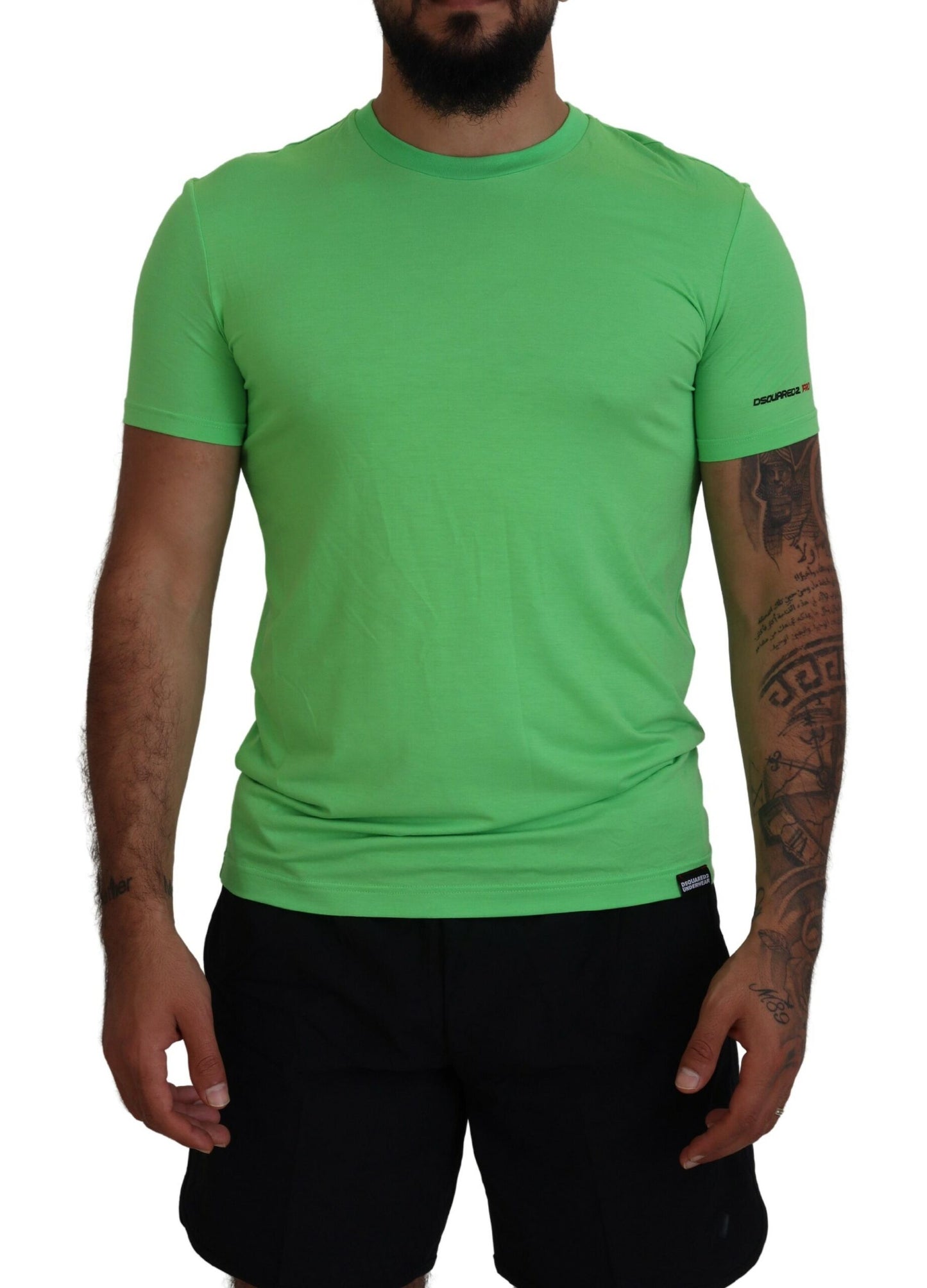 Dsquared² Green Modal Short Sleeve Crew Neck T-Shirt