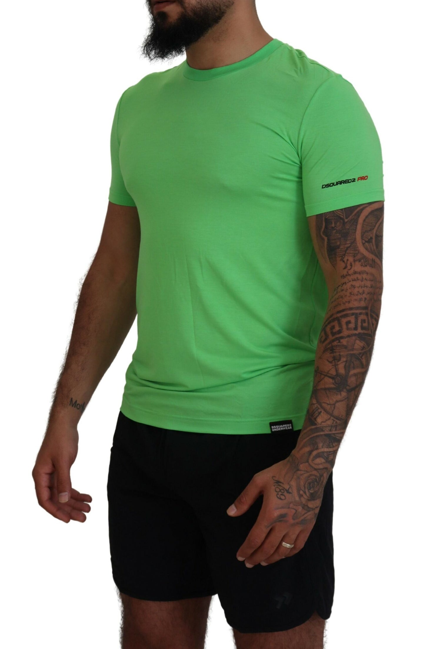 Dsquared² Green Modal Short Sleeve Crew Neck T-Shirt