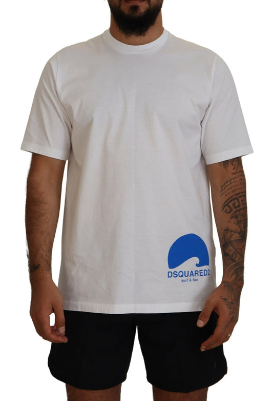 Dsquared² White cotton T-shirt with short sleeves and round neck