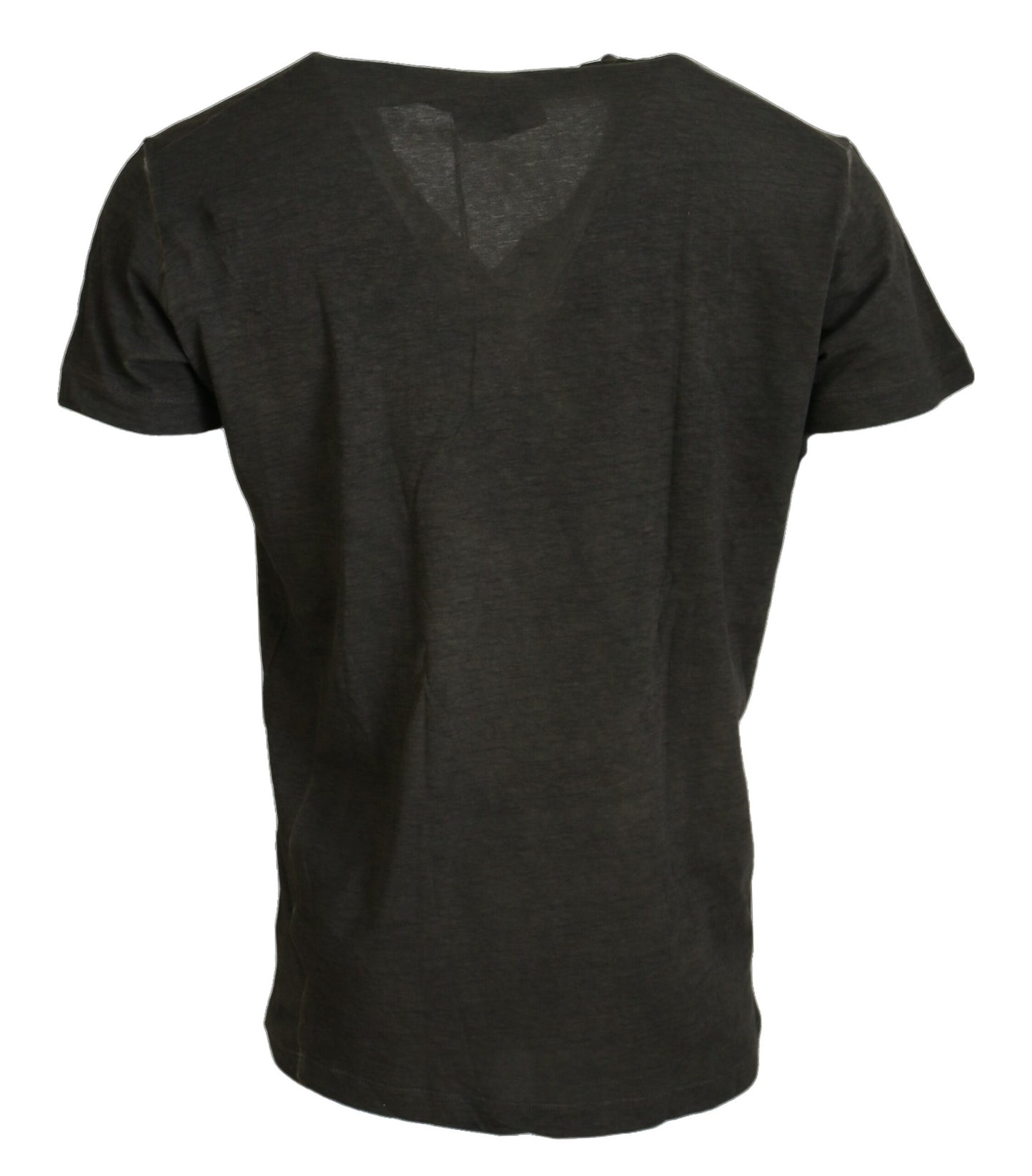 Dsquared² Grey Cotton Linen Short Sleeve V-Neck T-Shirt