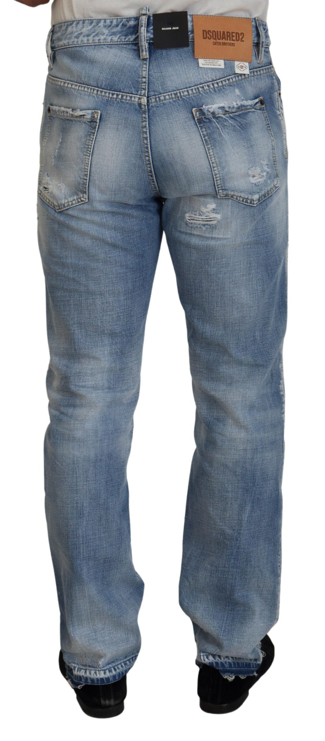 Dsquared² Blau gewaschene Straight Fit Herren Casual Denim Jeans