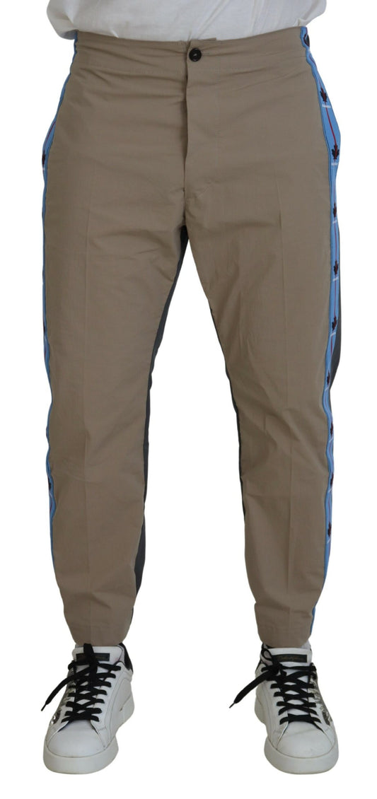 Dsquared² Cotton Brown Grey Two-Tone Men's Casual Pants