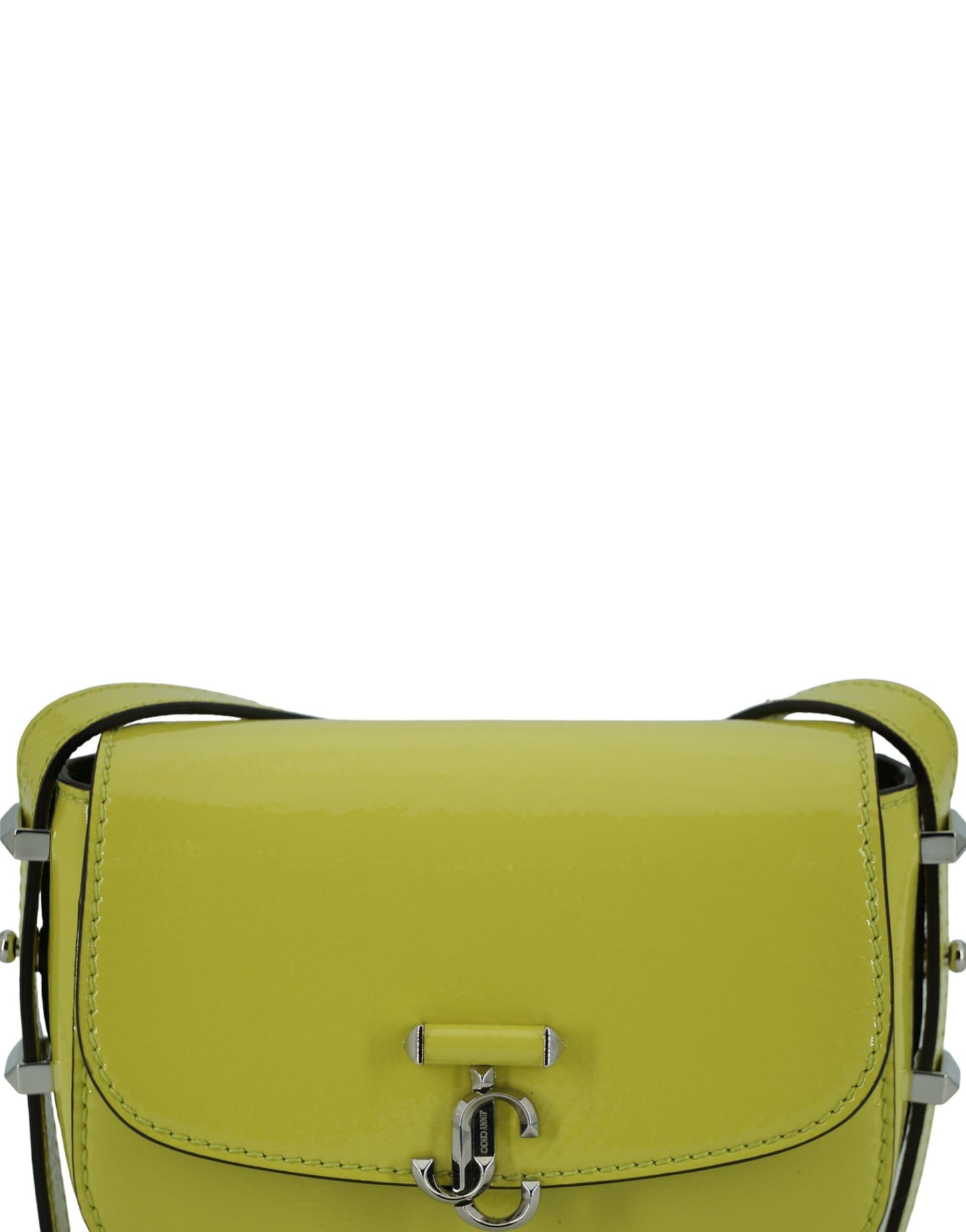 Jimmy Choo Small Leather Shoulder Bag in Lime Yellow