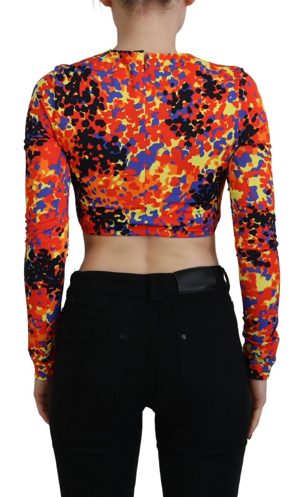 Dsquared² Multicolor Cami Long Sleeves Cropped Bluse Top