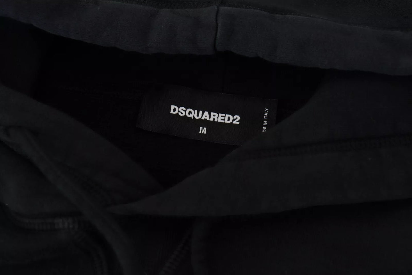 Dsquared² Black Tie Dye -puuvillapusero hupulla