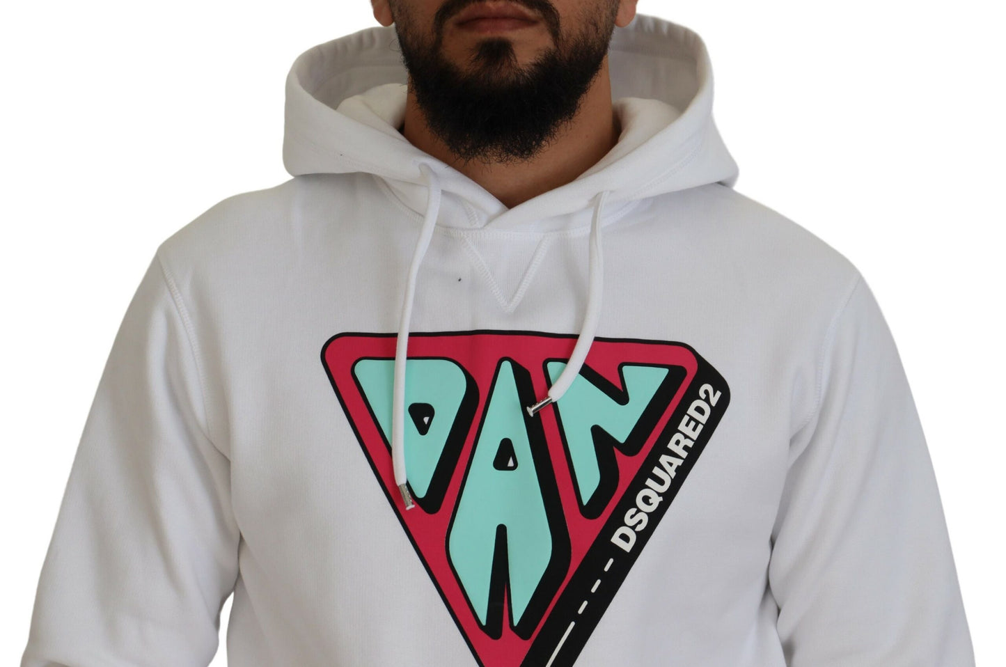 Dsquared² White printed cotton hoodie