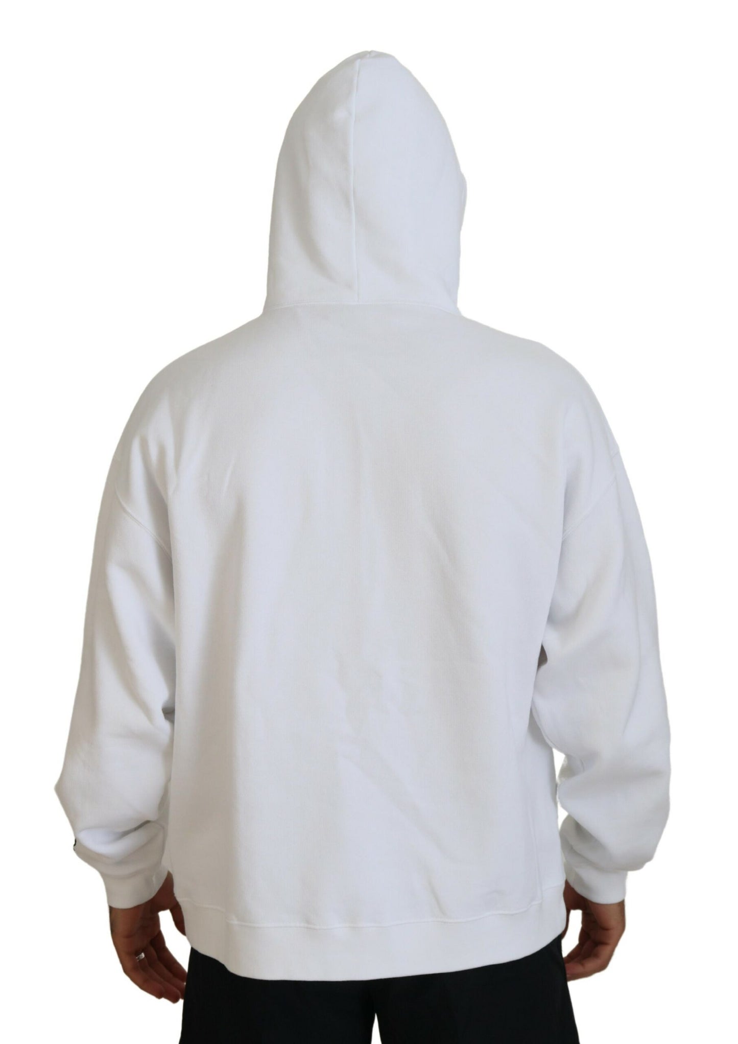 Dsquared² White Cotton Hooded Sweater for Men