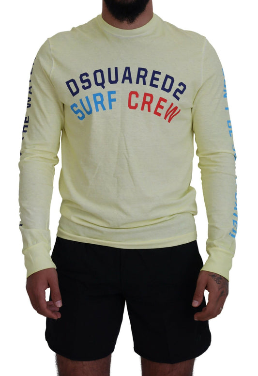 Dsquared² Yellow colorful printed long sleeve top T-shirt