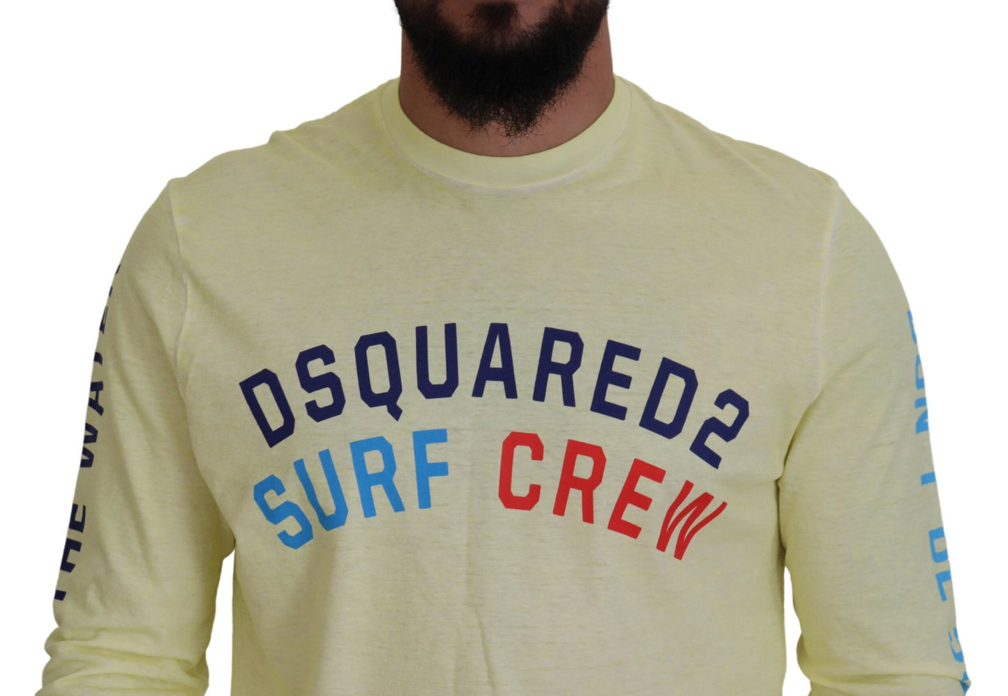 Dsquared² Yellow colorful printed long sleeve top T-shirt