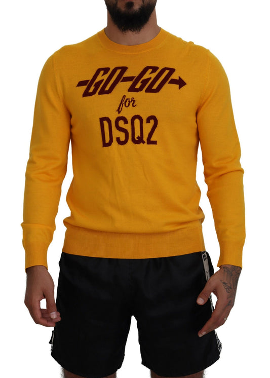 Dsquared² Orange Wolle Lange Ärmel Männer Pullover Pullover