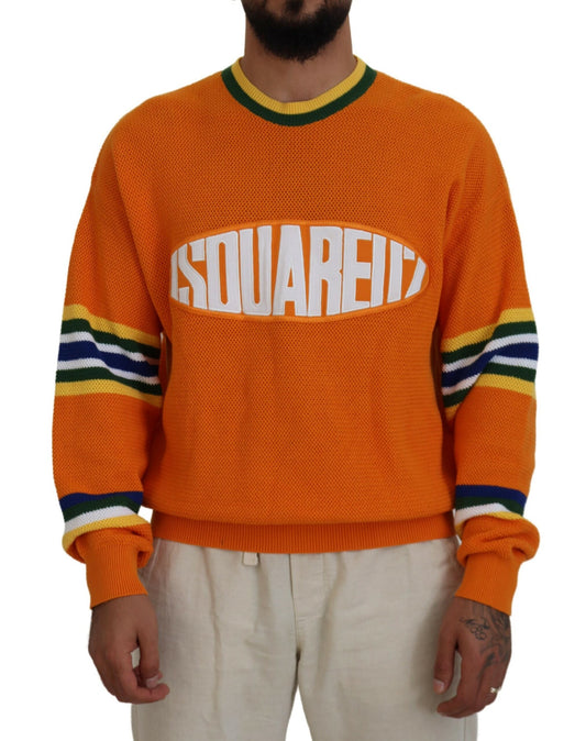 Dsquared² Orange bedruckter Langarmpullover für Männer