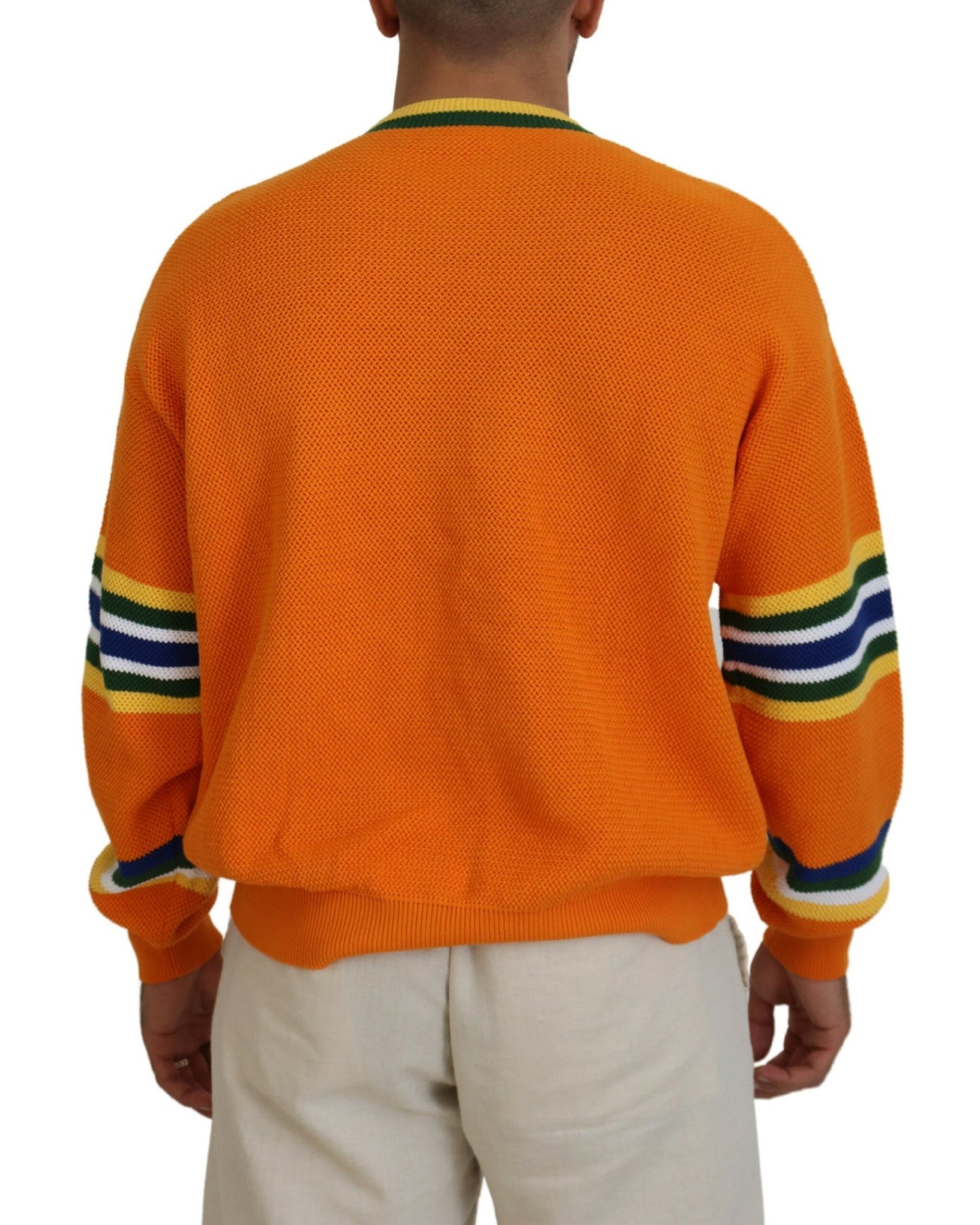 Dsquared² Orange Printed Long Sleeve Sweater for Men