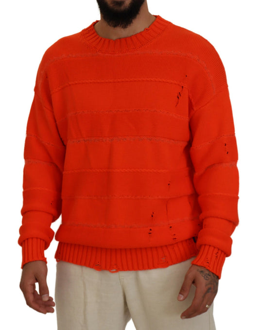 Dsquared² Orange Baumwolle Lange Ärmel Männer Pullover Pullover