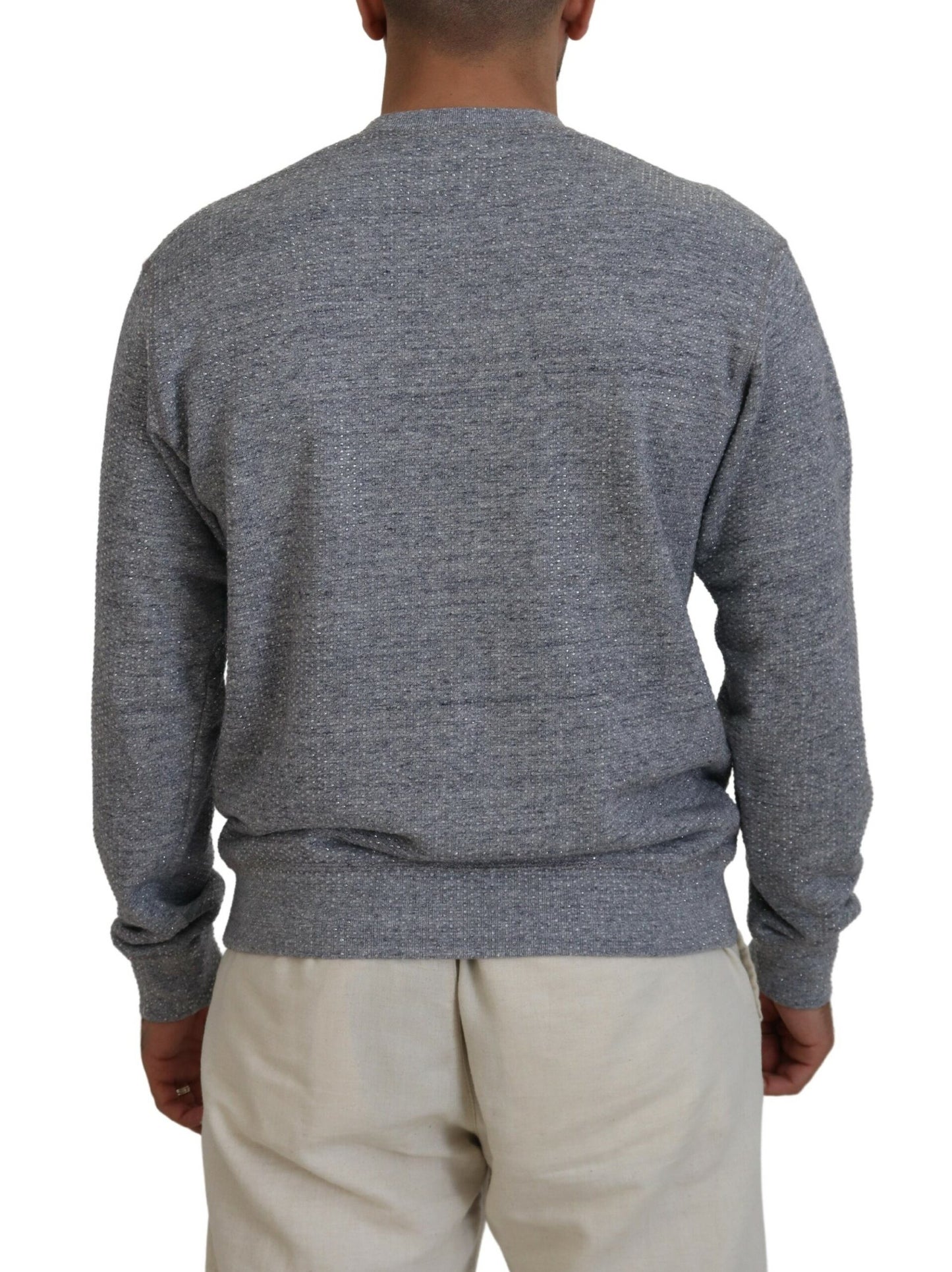 Dsquared² Gray Sweater with Crystal Embellishment for Men