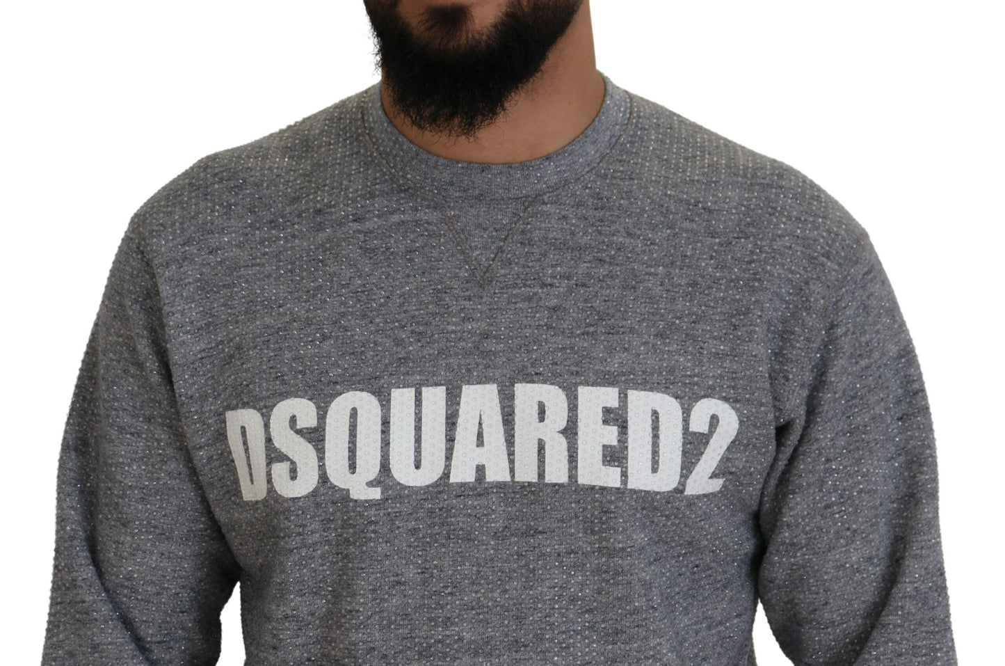 Dsquared² Gray Sweater with Crystal Embellishment for Men