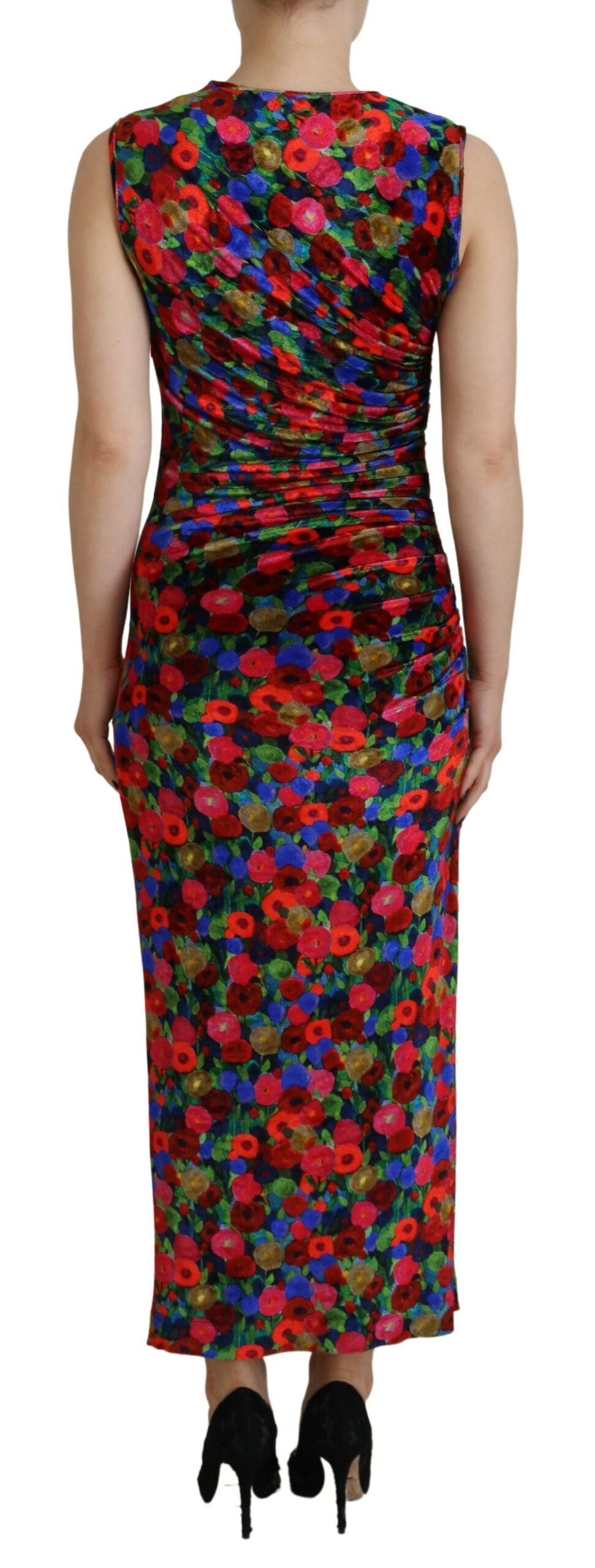 Dsquared² Multicolor Floral Bodycon gerafftes Maxikleid