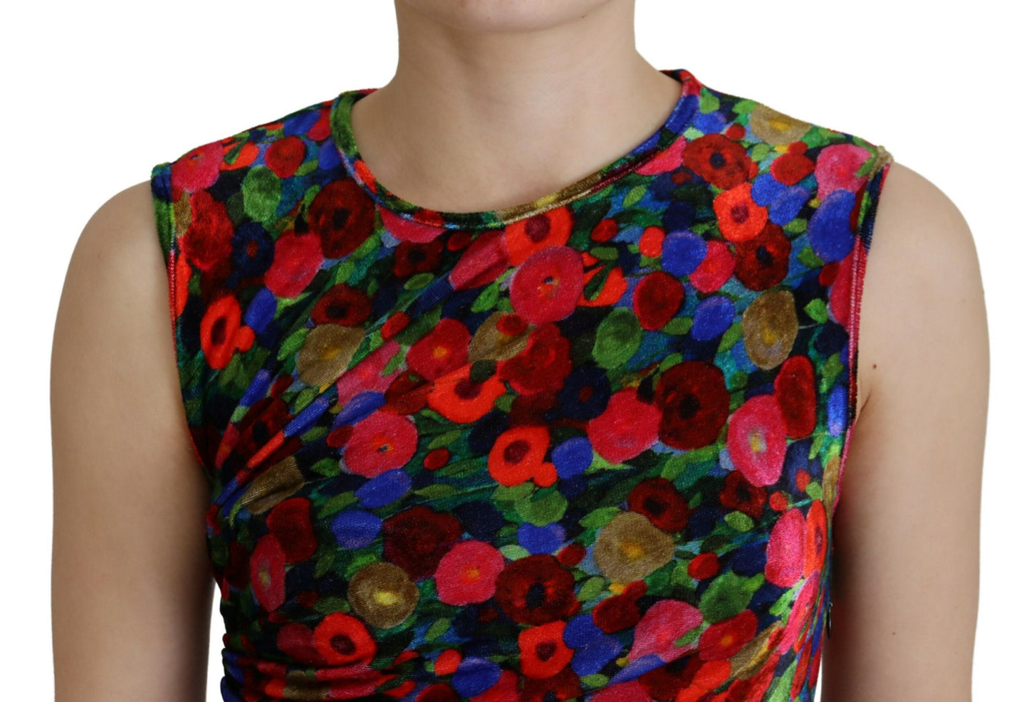 Dsquared² Multicolor Floral Bodycon gerafftes Maxikleid