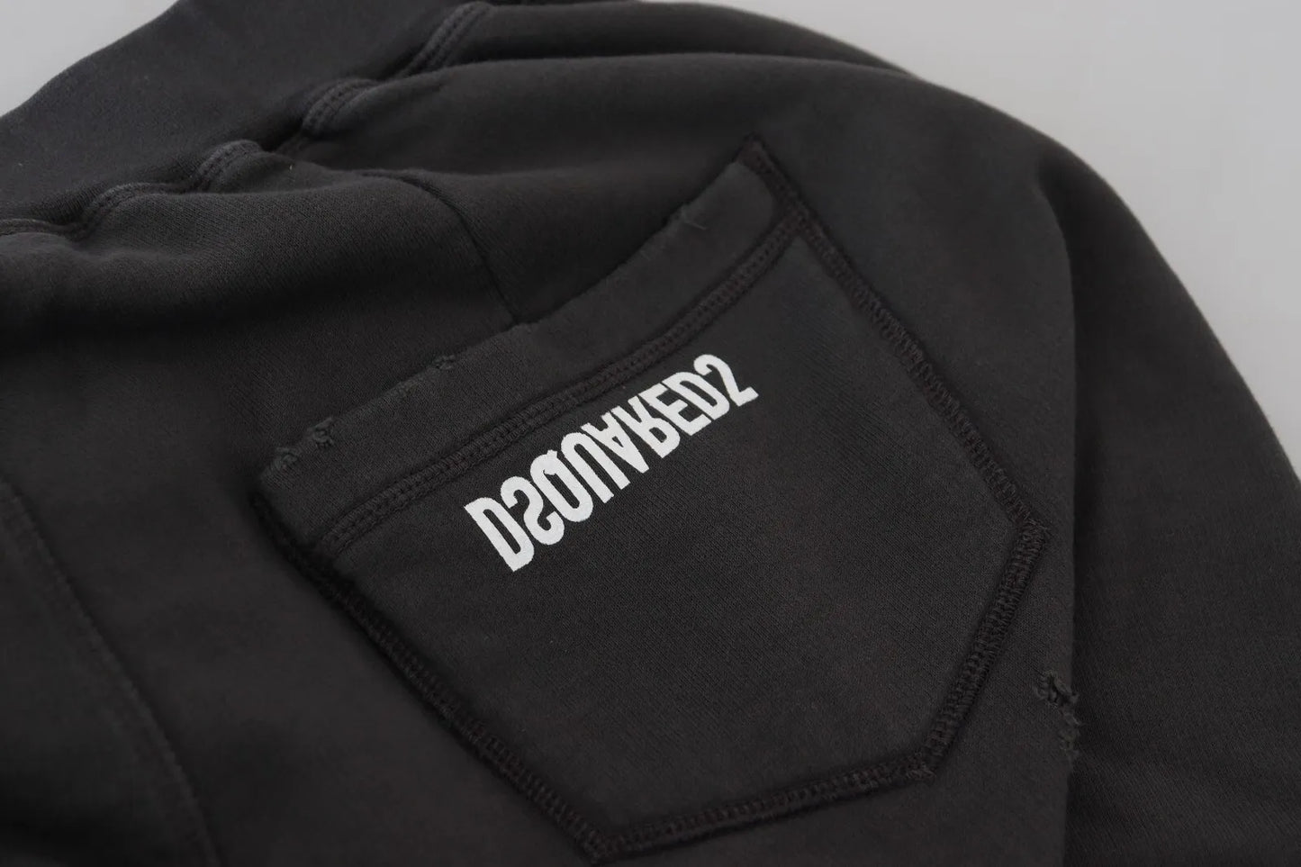 Dsquared² Schwarze Baumwoll-Shorts mit zerfetzter Taille