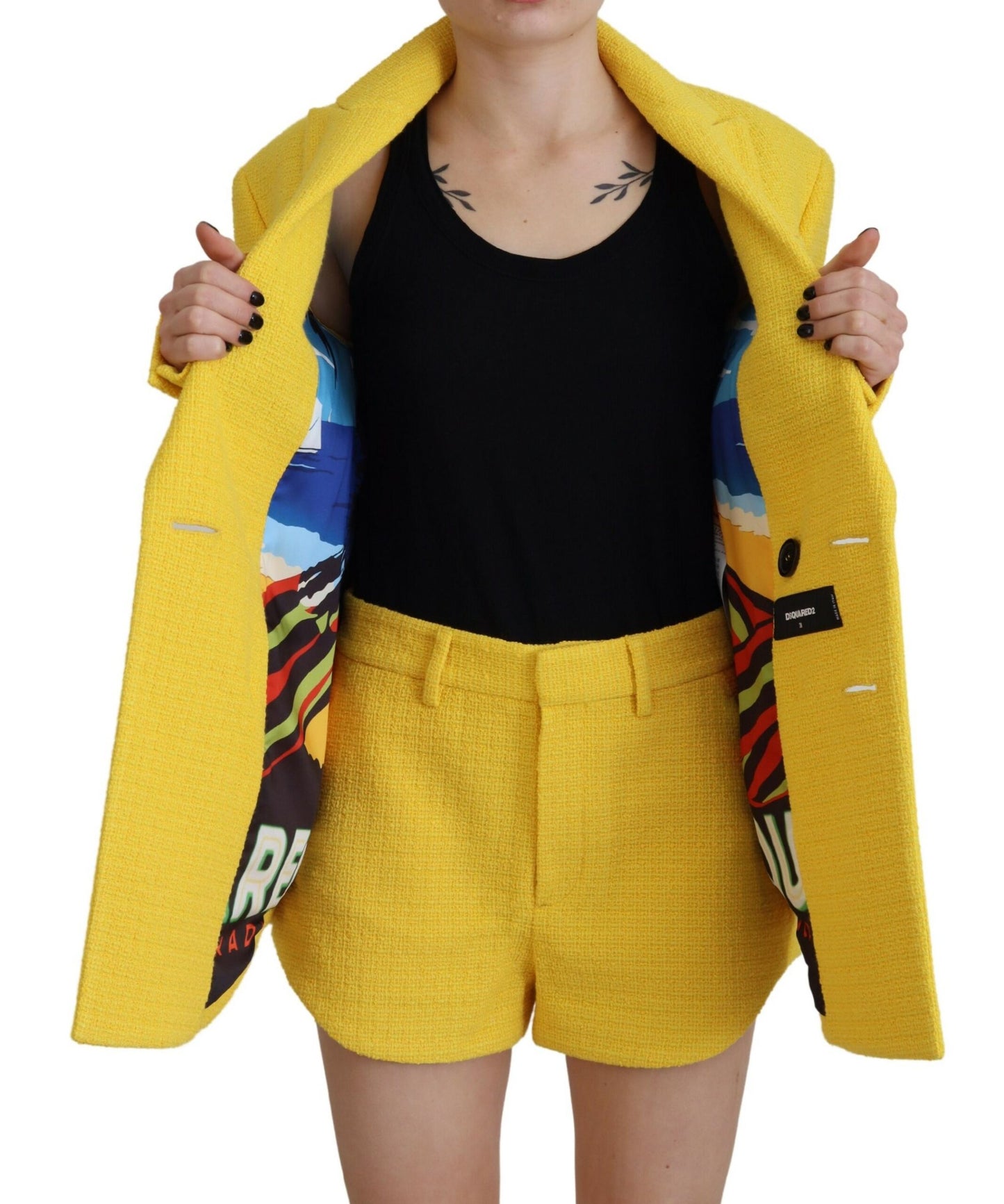 Dsquared² Yellow Peak kaksirivinen puku Blazer Short Set