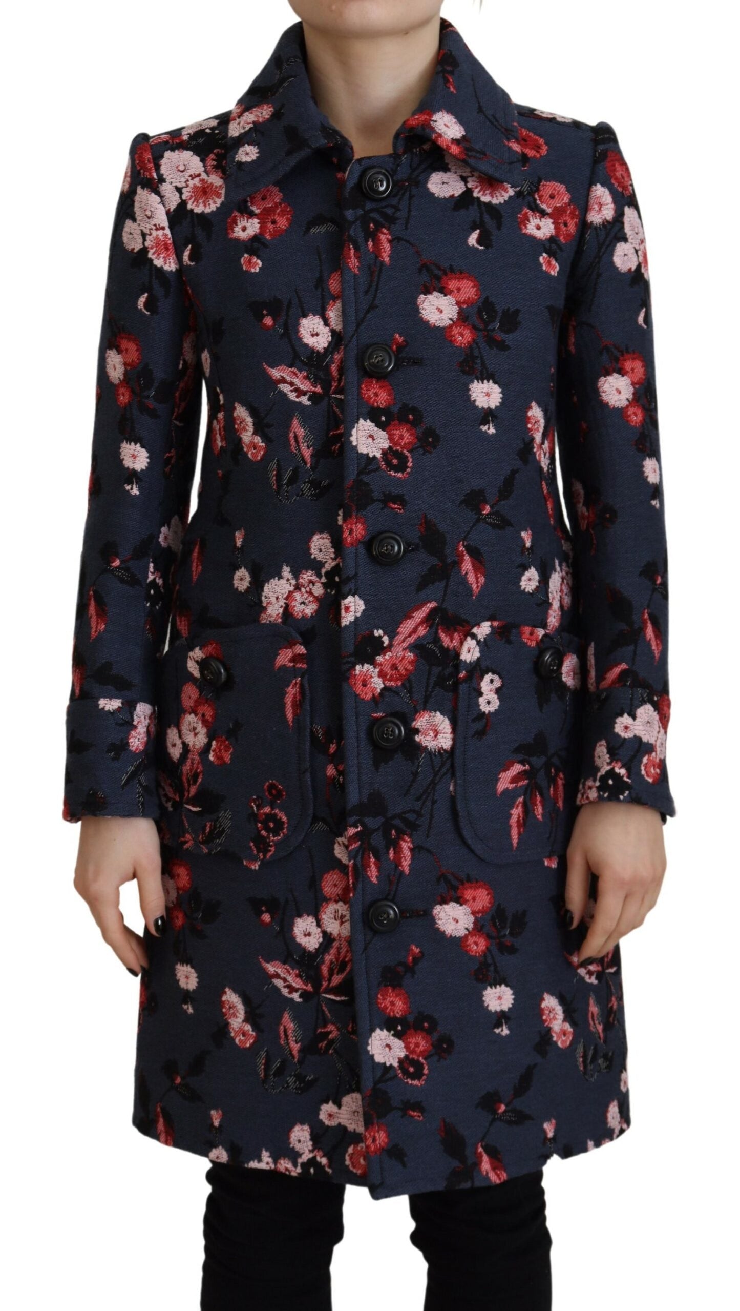 Dsquared² Mehrfarbig bedruckte Frauen lange Mantel Blazer Jacke