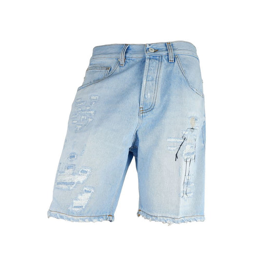 Don The Fuller Men's Light Blue Cotton Bermuda Shorts