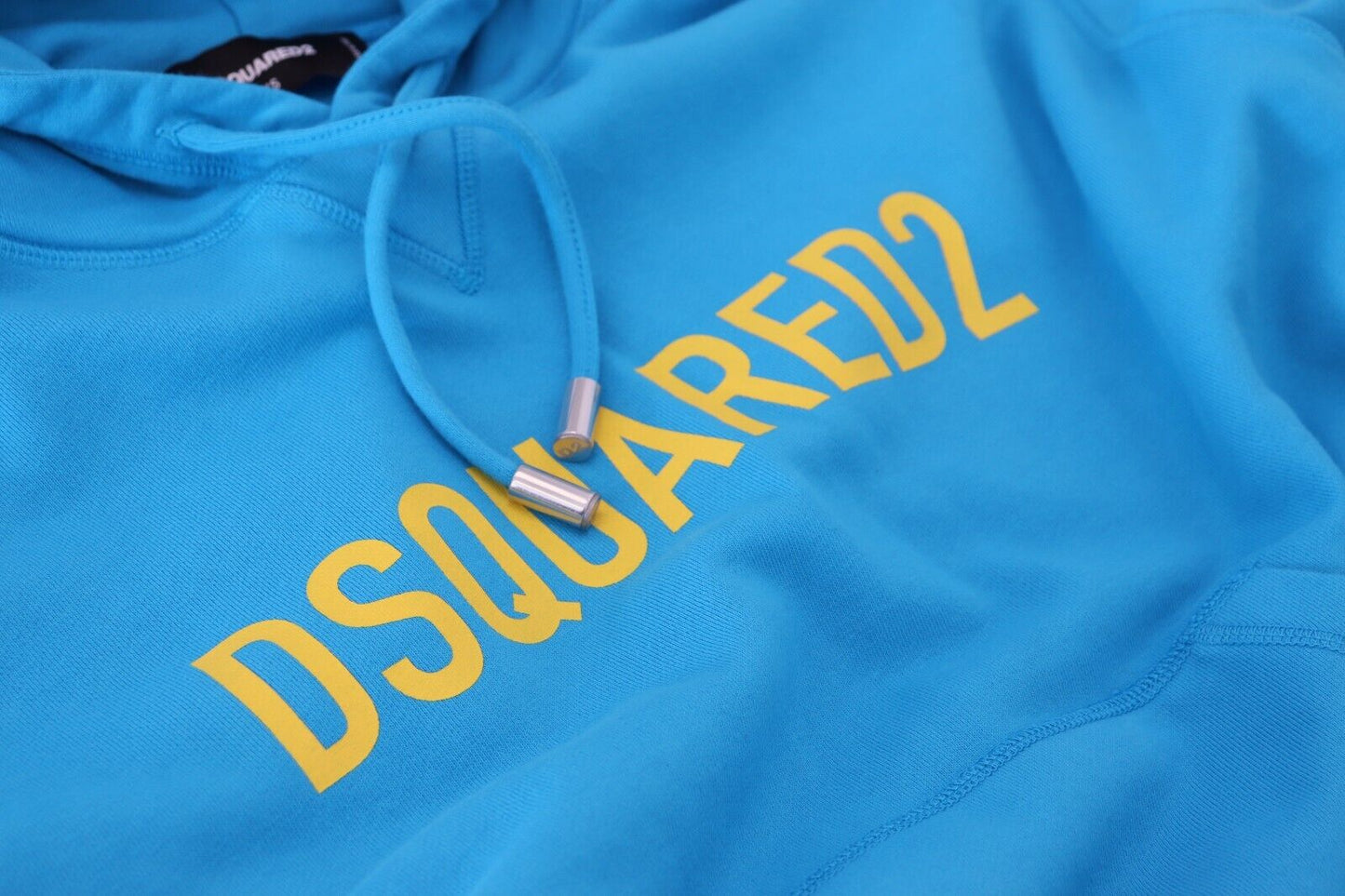 Dsquared² Blue Logo Print puuvillainen huppari collegepusero