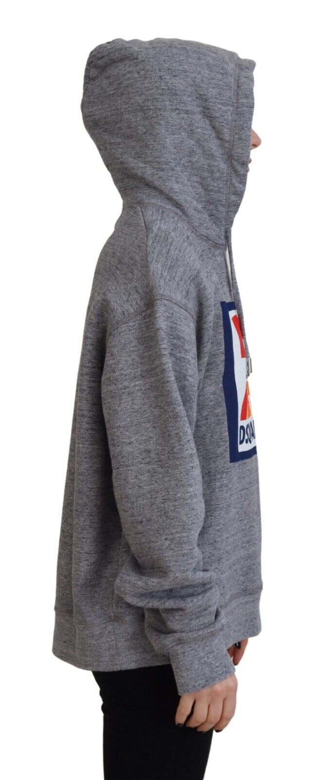 Dsquared² Grey Logo Print Cotton Hoodie Sweatshirt Pullover