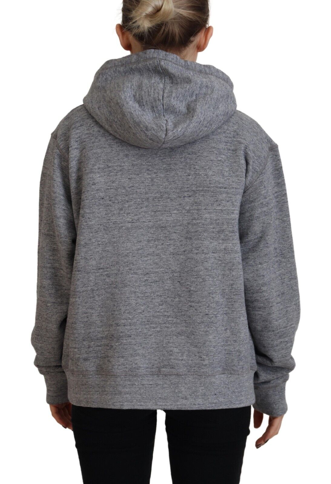 Dsquared² Grey Logo Print Cotton Hoodie Sweatshirt Pullover