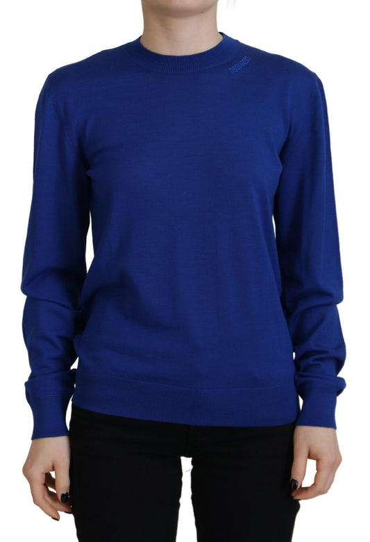 Dsquared² Blauer Langarm-Pullover mit Rundhalsausschnitt Casual Sweater