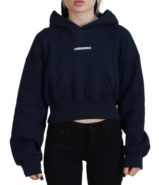 Dsquared² Blauer Langarmpullover mit Kapuze und Logodruck