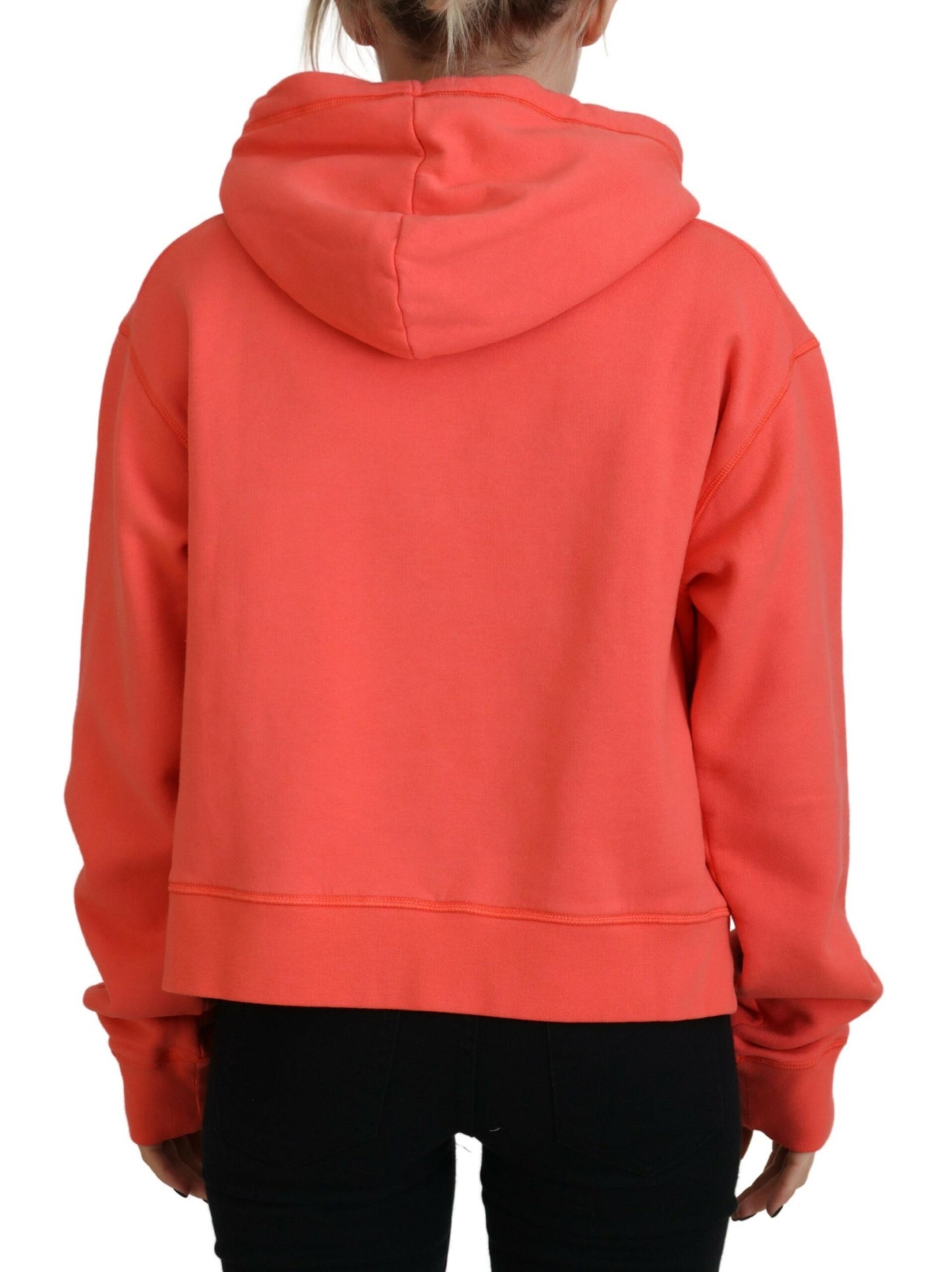 Dsquared² Pink Logo Print Cotton Hoodie Sweatshirt pusero